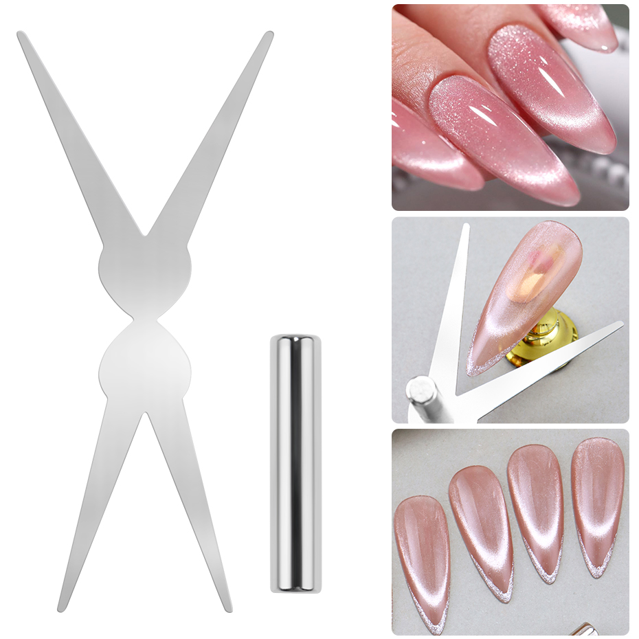 Nail Gel Polish Set - 2 adet Kedi Gözü Mıknatıs Seti