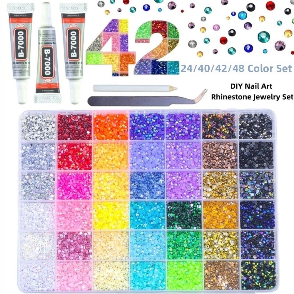 Nail Art Jelly - Çok Renkli Reçine Yapay Elmas Seti