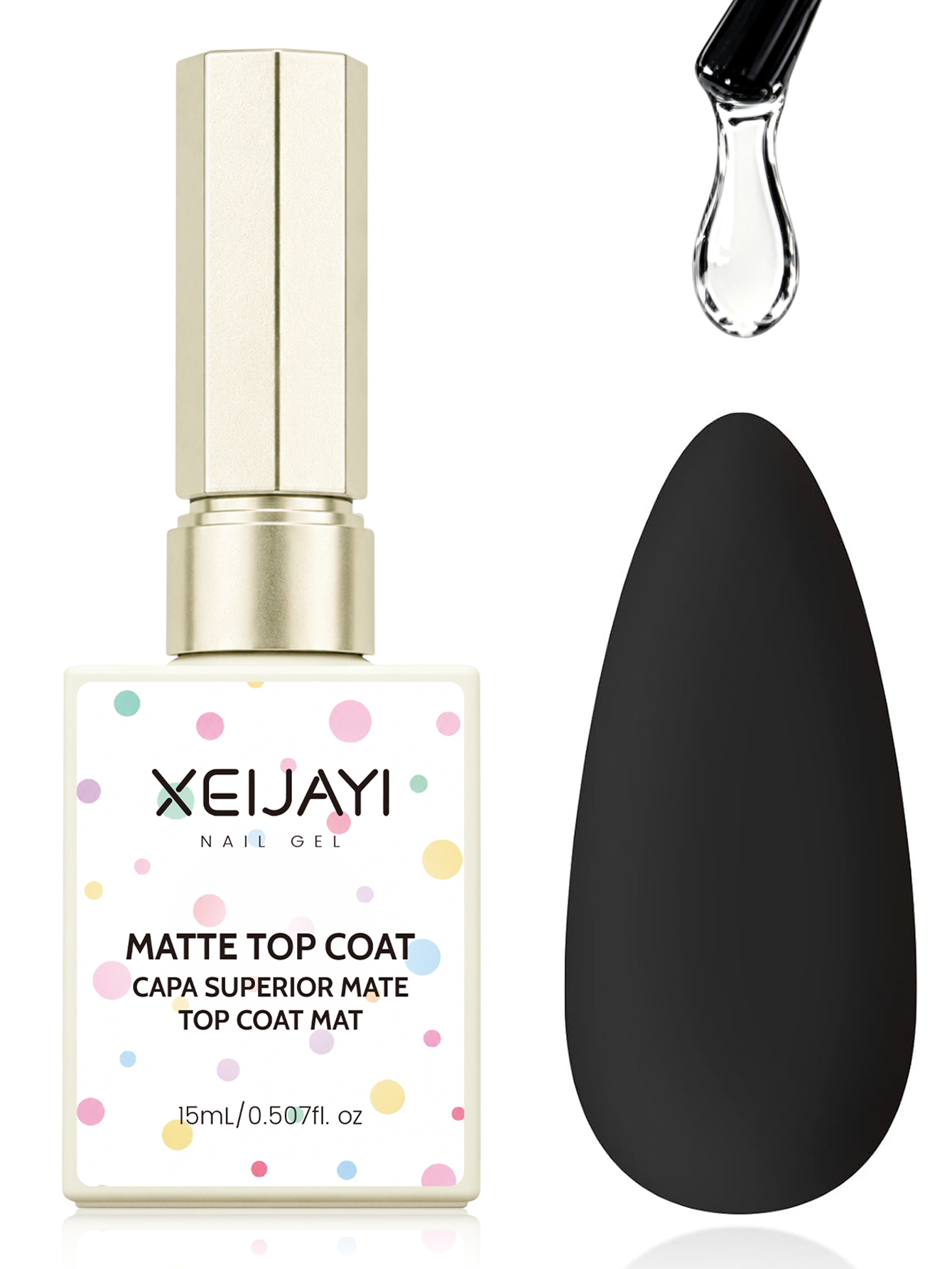 Gel Top Coat - 1 Adet 15ml Mat Tırnak Kaplama